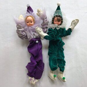 Vintage Handmade Christmas Pixie Bendy Dolls